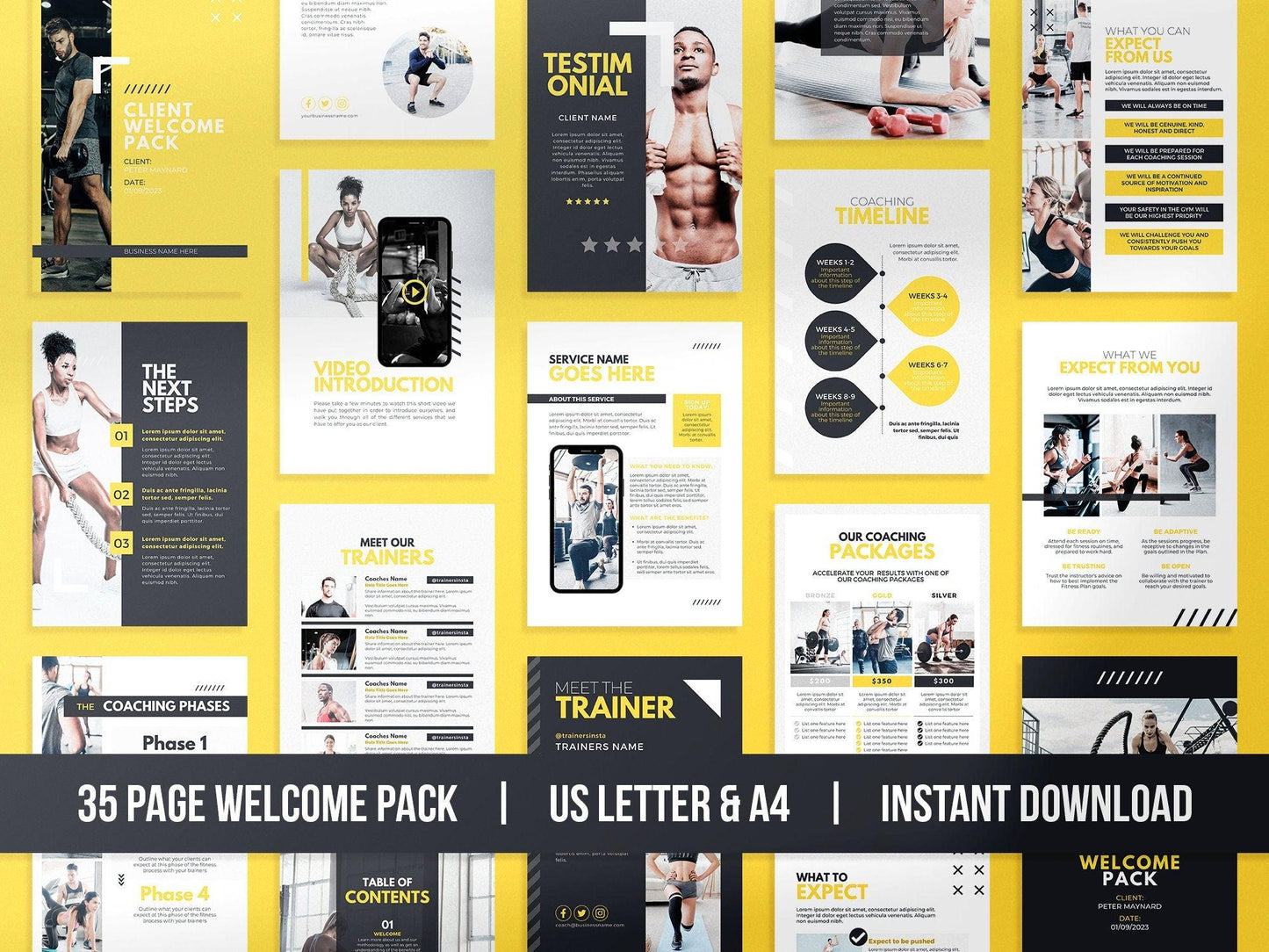 Fitness Client Welcome Pack and Client Goodbye Pack (mustang)