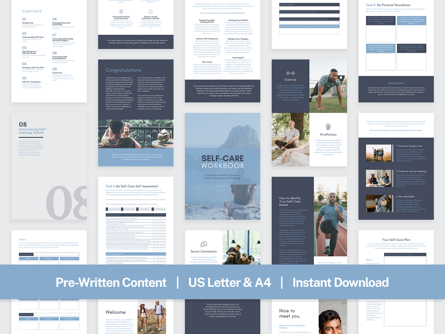 Self-Care Workbook (Denim)
